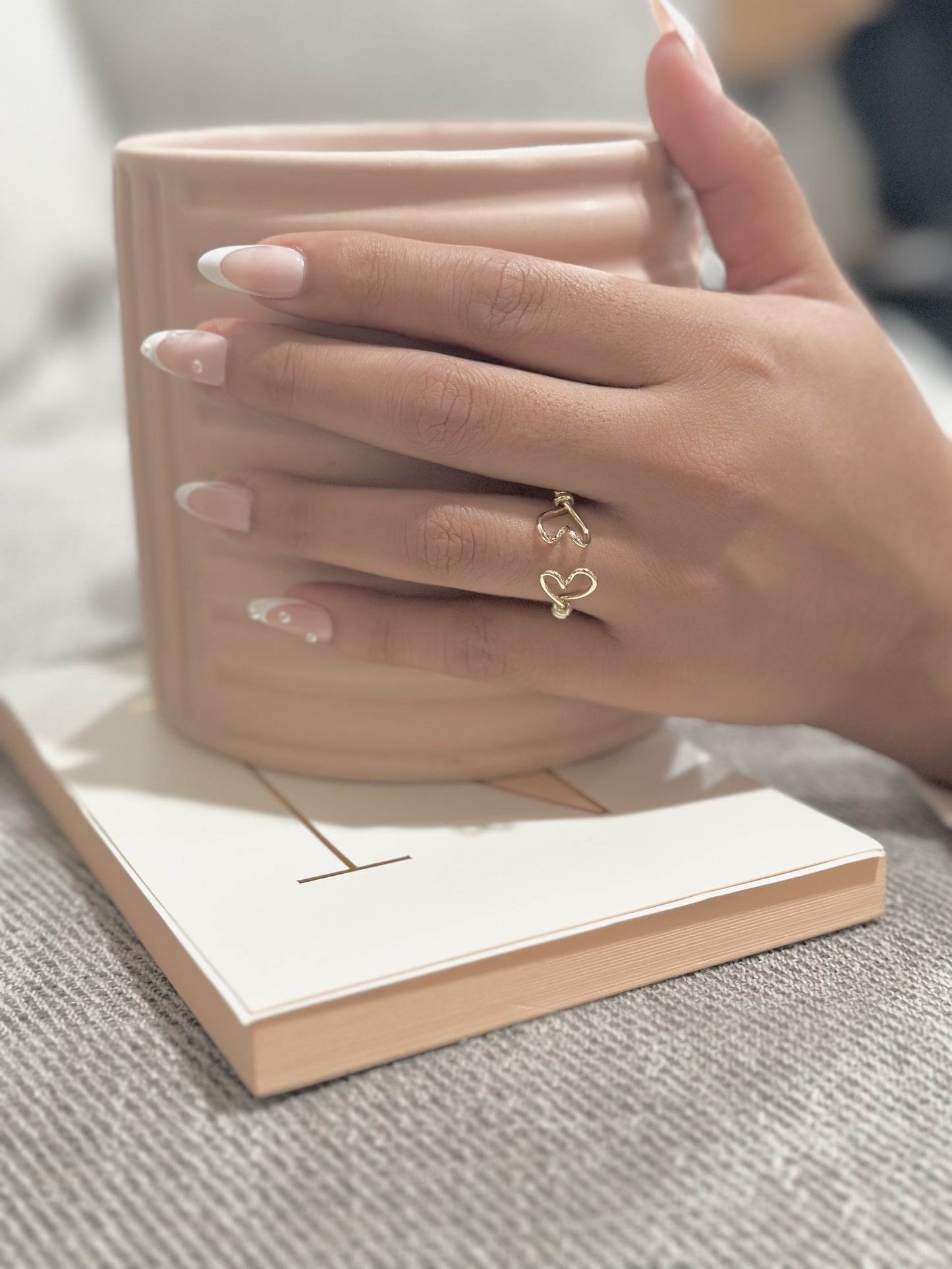 Double Heart Adjustable Ring