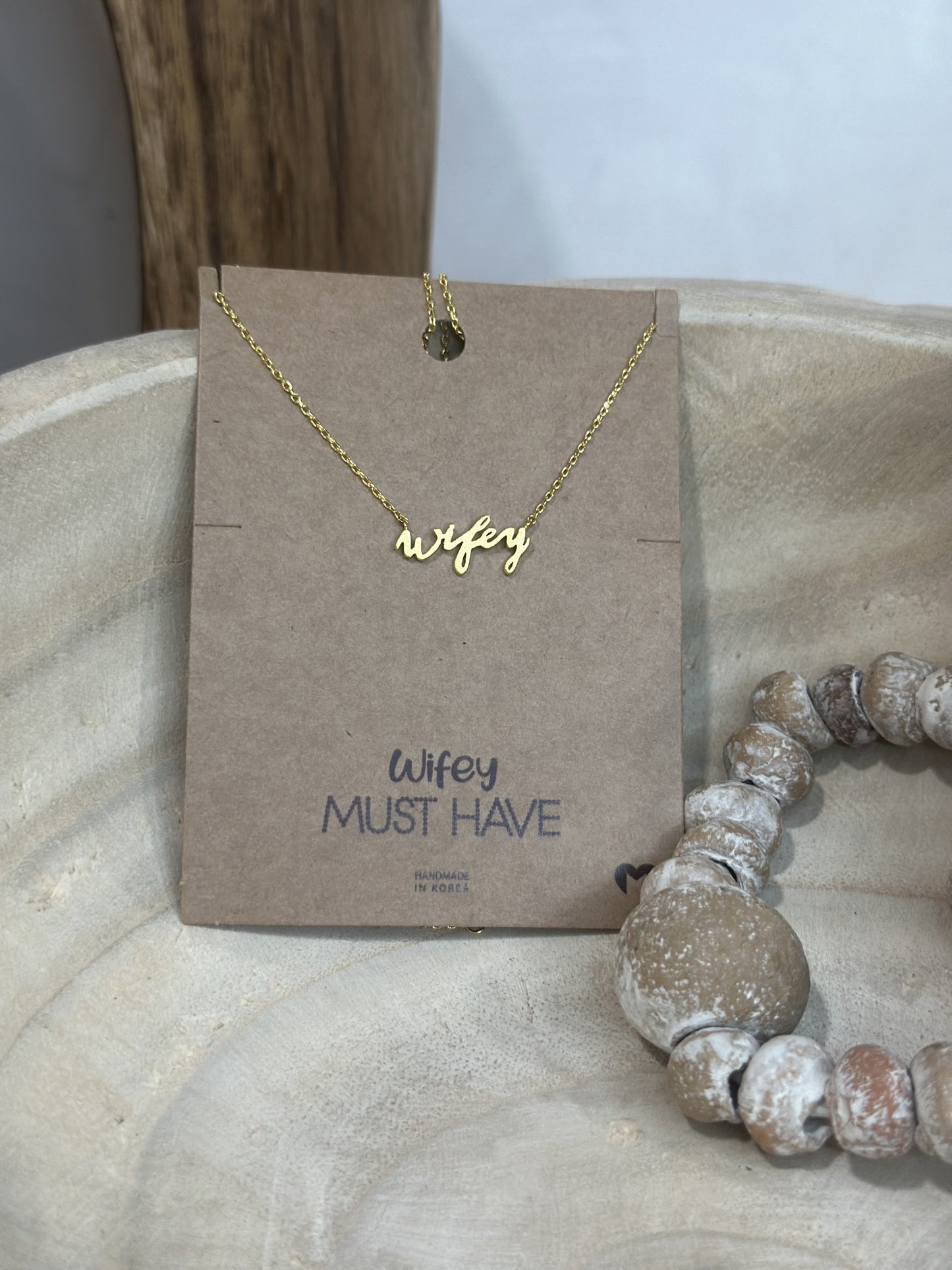 Wifey Handwritten Pendant Necklace