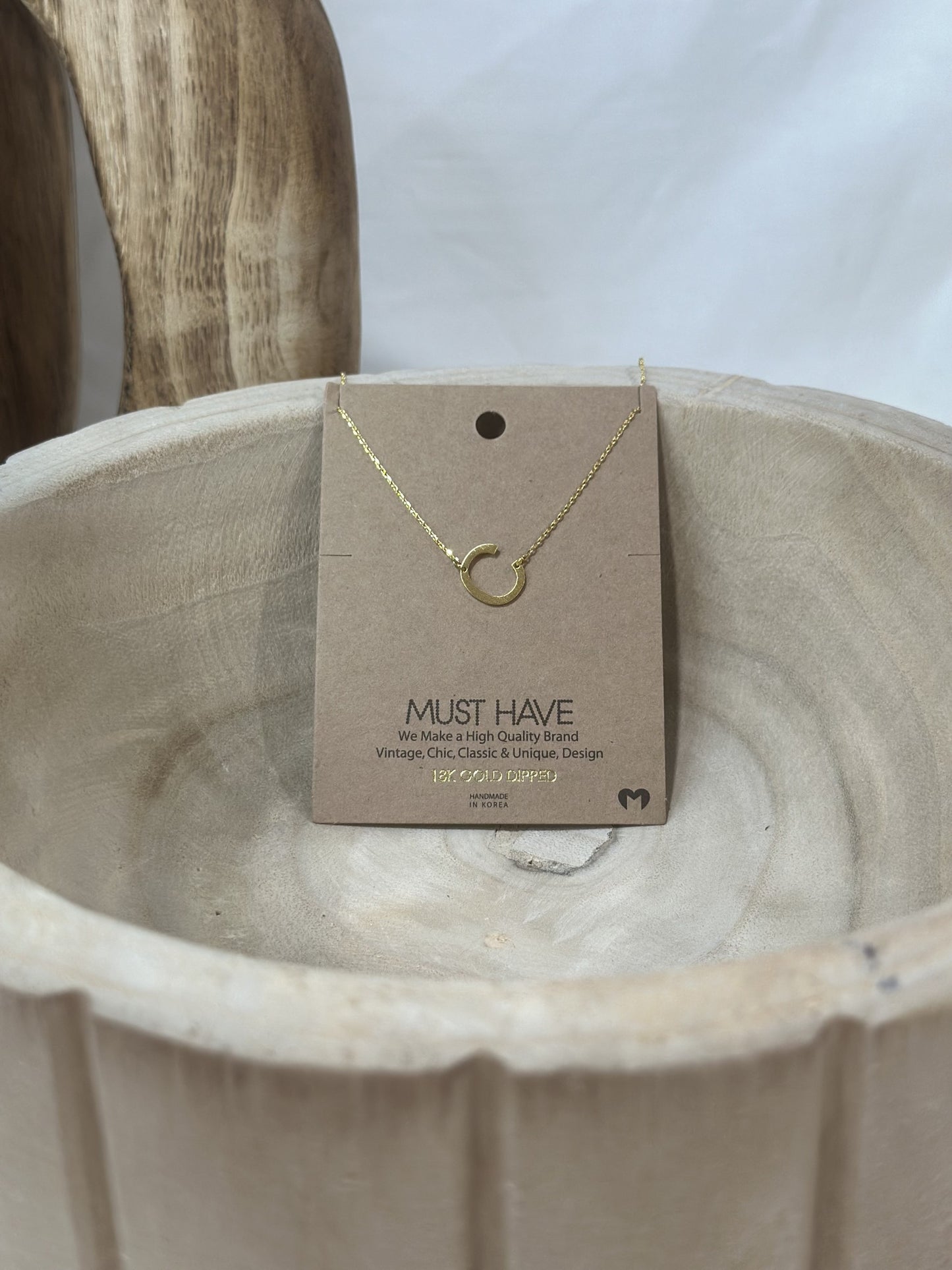 Letter "C" Side Necklace