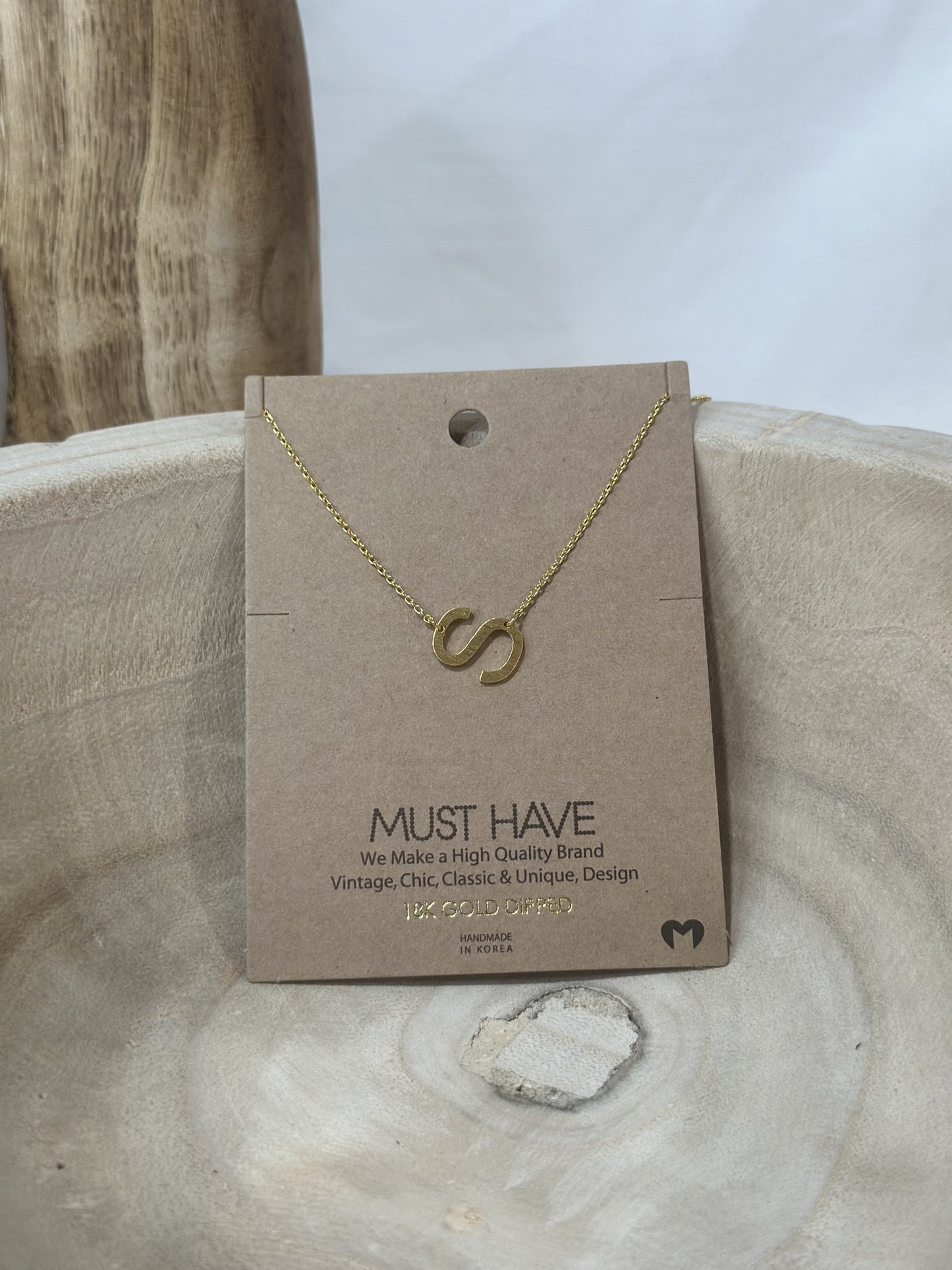 Letter "S" Side Necklace