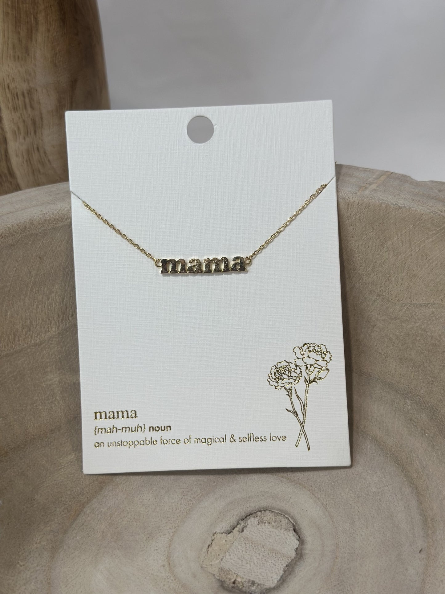 Mama Print Charm Necklace
