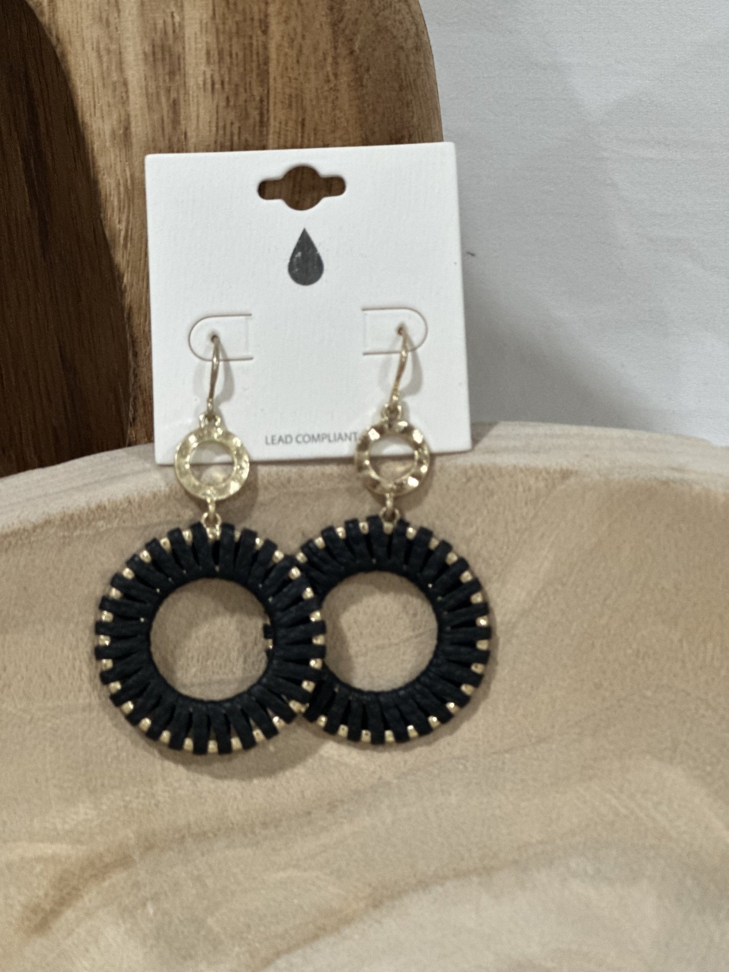 Faux Leather Wrap Double Hoop Earrings