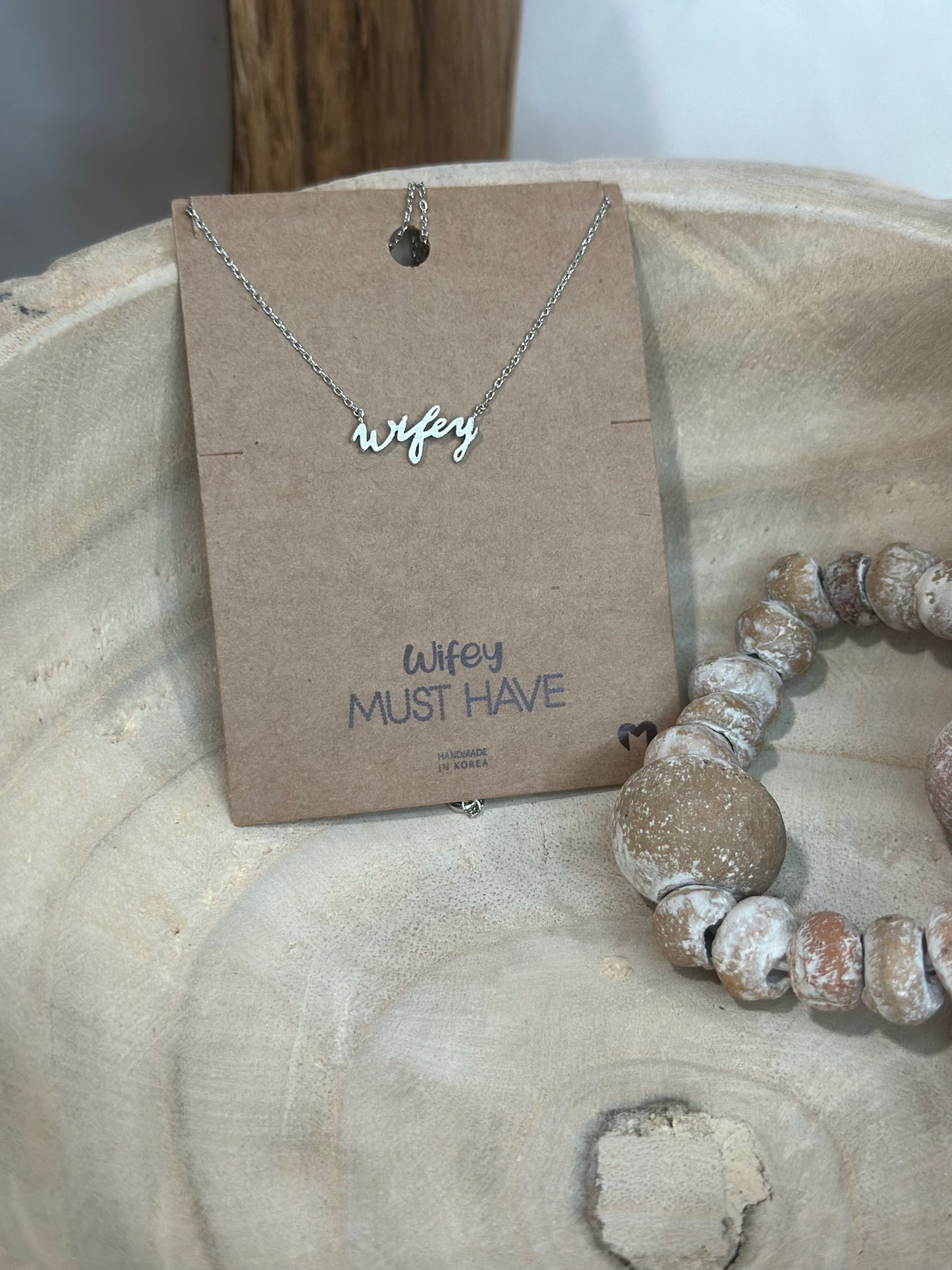 Wifey Handwritten Pendant Necklace
